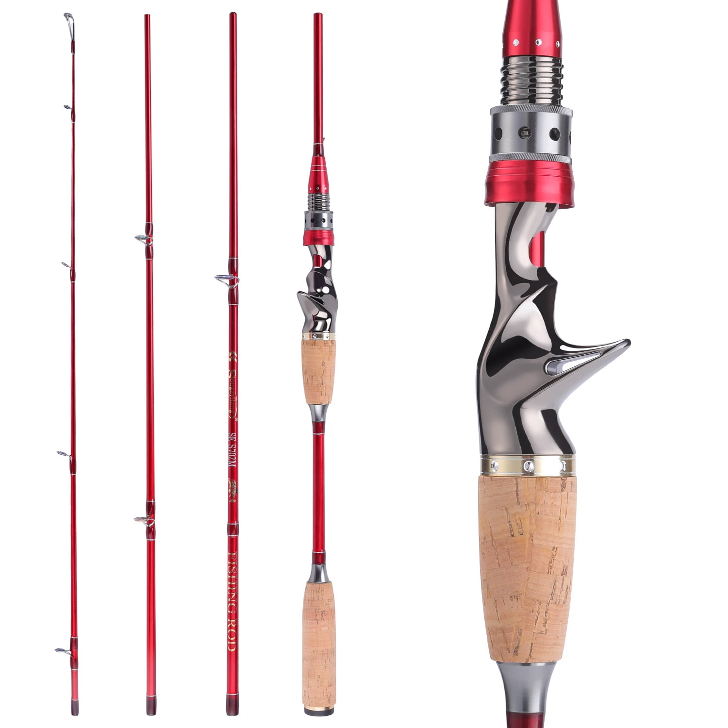 Sihing Rods Sougayilang 2.1-2.4M Spinning/Casting Fishing Rod with Metal Reel Seat ...