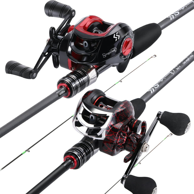 Sougayilang 4 Piece 7ft Casting Fishing Rod and 18+1 BB Super Smooth Baitcasting  Fishing Reel Combos 