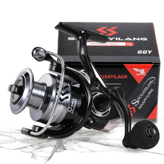 Sougayilang 5.2:1 Fishing Reels Max Drag 18LB Spinning Reels Metal Spool Eva Grip for Freshwater