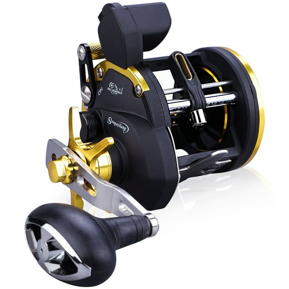 Sougayilang 6+1BB Line Counter Fishing Reel Conventional Level Wind Trolling Reel