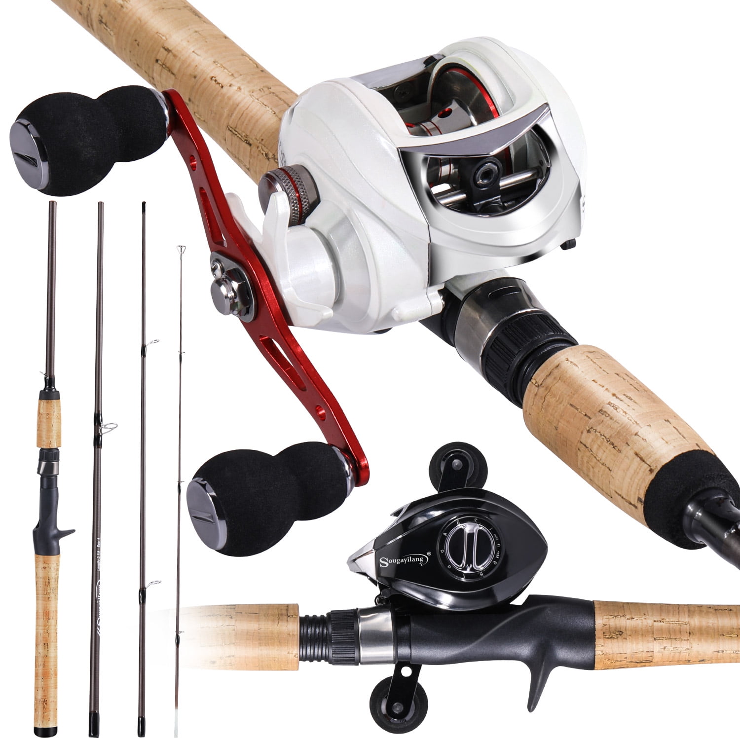 Sougayilang 6.7ft Casting Rod and Baitcasting Reel Fishing Combo Light