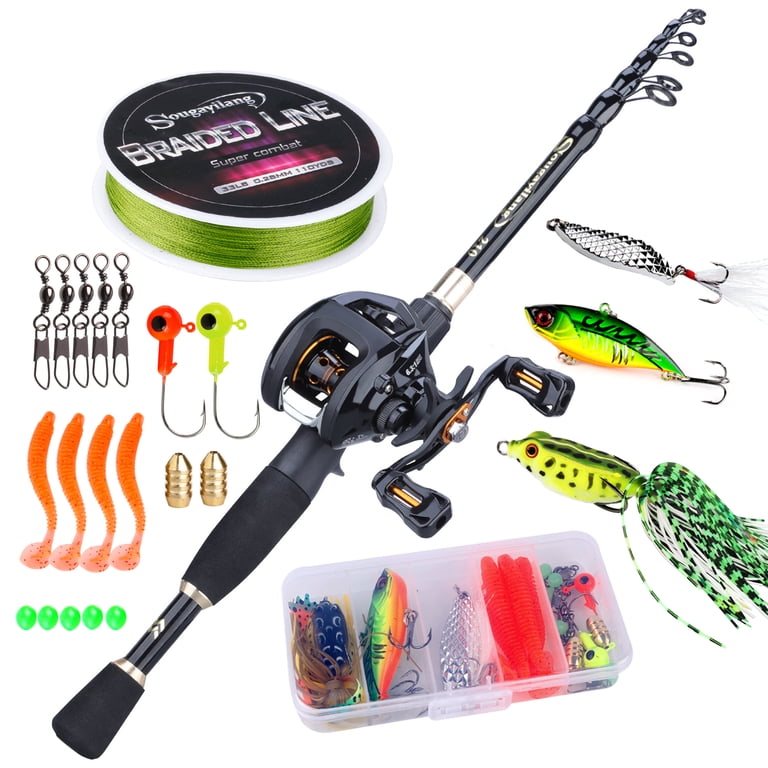 Sougayilang Pro Telescopic Rod for Fresh/Saltwater, Light 12+1BB Baitcasting Reel Bass Trout Fishing Kit - Walmart.com Sougayilang Pro Telescopic Rod for Fresh/Saltwater, Light 12+1BB Baitcasting Reel Bass Trout Fishing Kit - Walmart.com