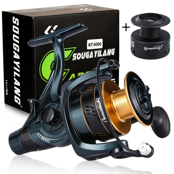 Sougayilang Carp Fishing Reel 13+1 Stainless Steel BB Bait Feeder Spinning Reel for Freshwater and Saltwater