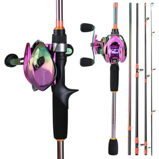 Sougayilang 7ft Casting Rod and Reel Combo 4 Piece Fishing Pole with 18+1  BB Baitcaster Reel Setup