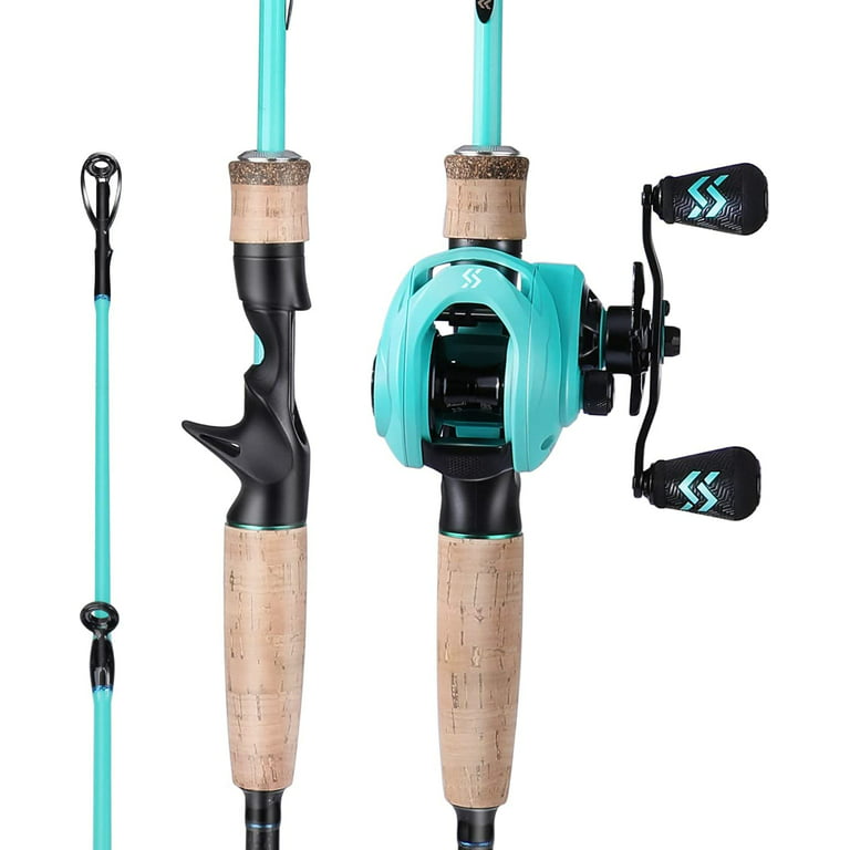 Sougayilang Casting Fishing Rod and Reel Combo 2 Pieces M/MH Fishing Pole Baitcasting  Reel Baitcaster Set 
