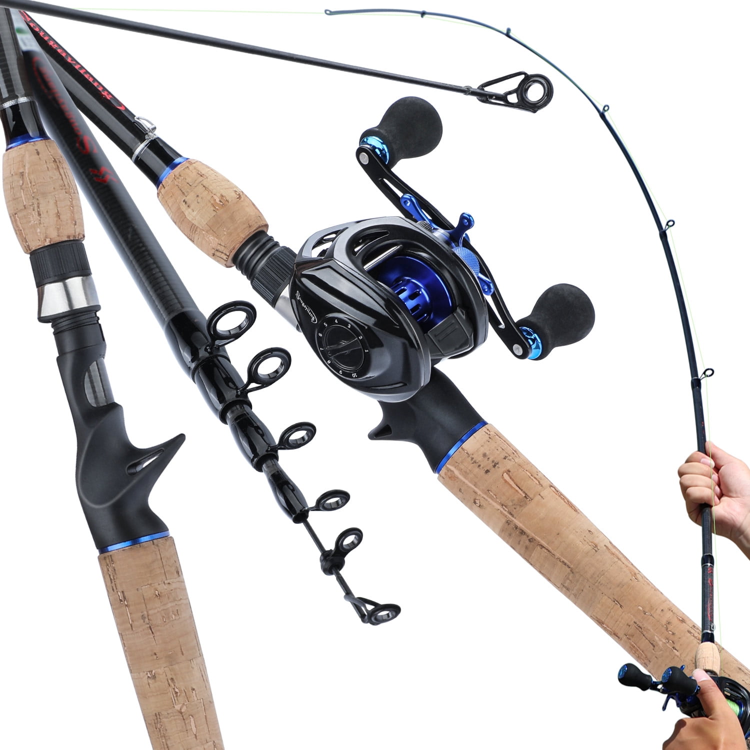 baitcasting rod sock Reaction Tackle Fishing Rod Socks - Fishing Pole Sleeves and Covers for Baitcasting  Rods, Spinning Rods Blue (Point-Cast-9)