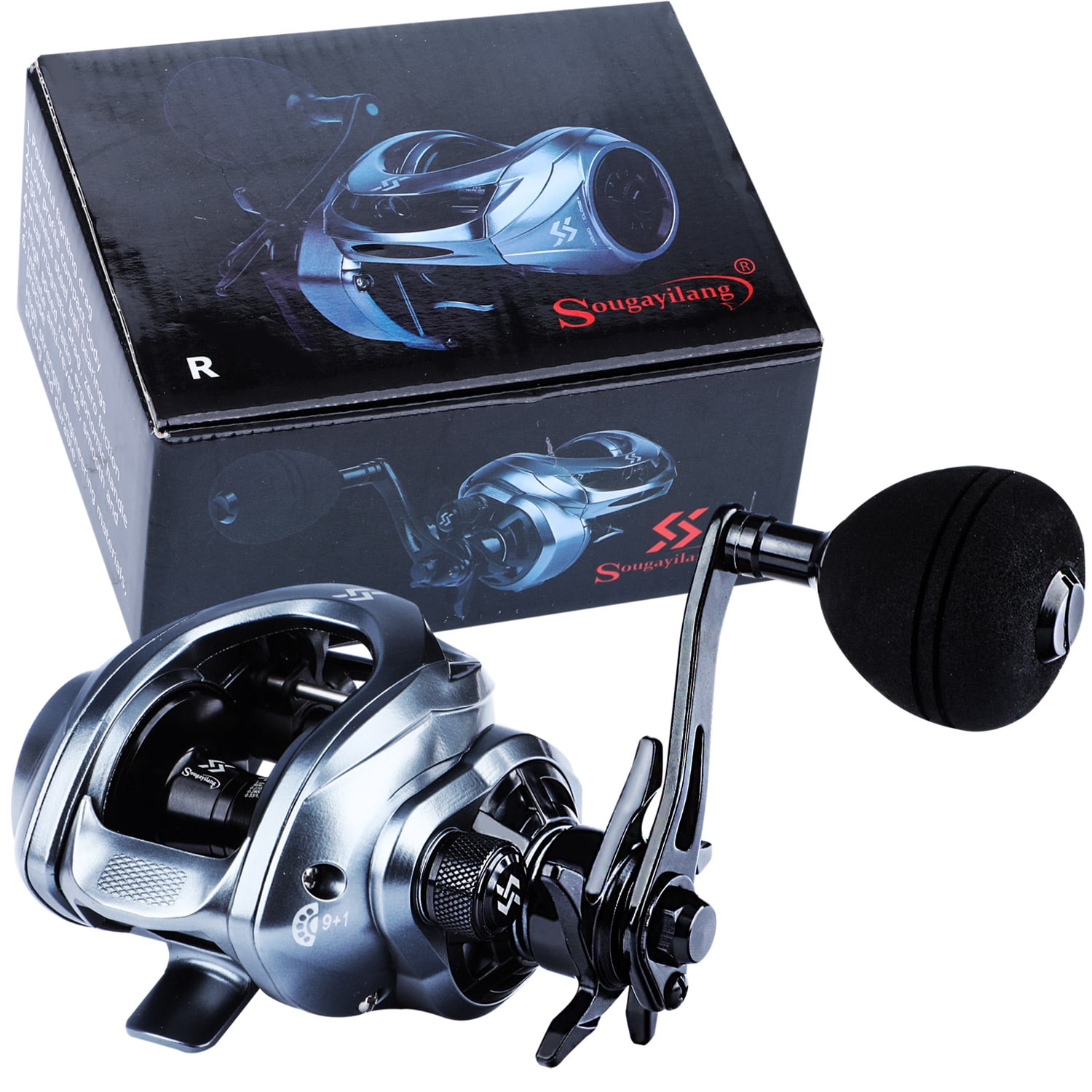 Sougayilang Baitcaster Set – Rute & Rolle, IM7 Graphit, 7.2:1 Übersetzung, Magnetische Bremse