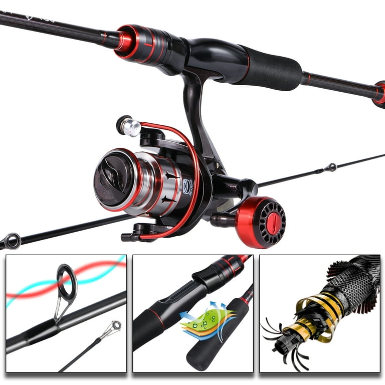 Sougayilang Fishing Rod and Reel Combo 2 Pieces Fast Action Spinning Pole  with Spinning Reel Set
