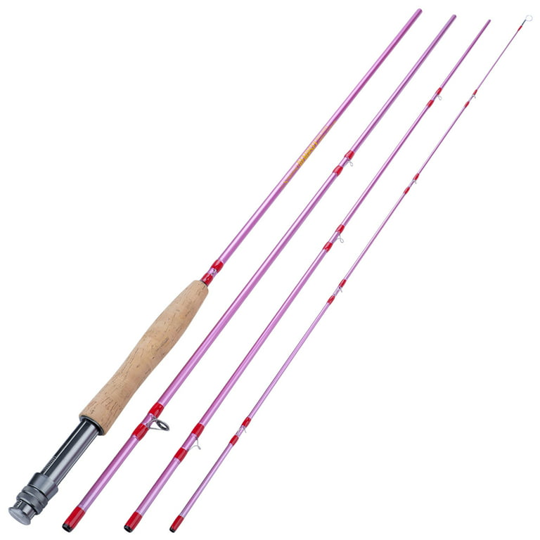 Sougayilang Fly Fishing Rods 9FT 4 Piece Soft Cork Handle Fishing Pole  Carbon Fiber Fly Rod River Lake Fishing