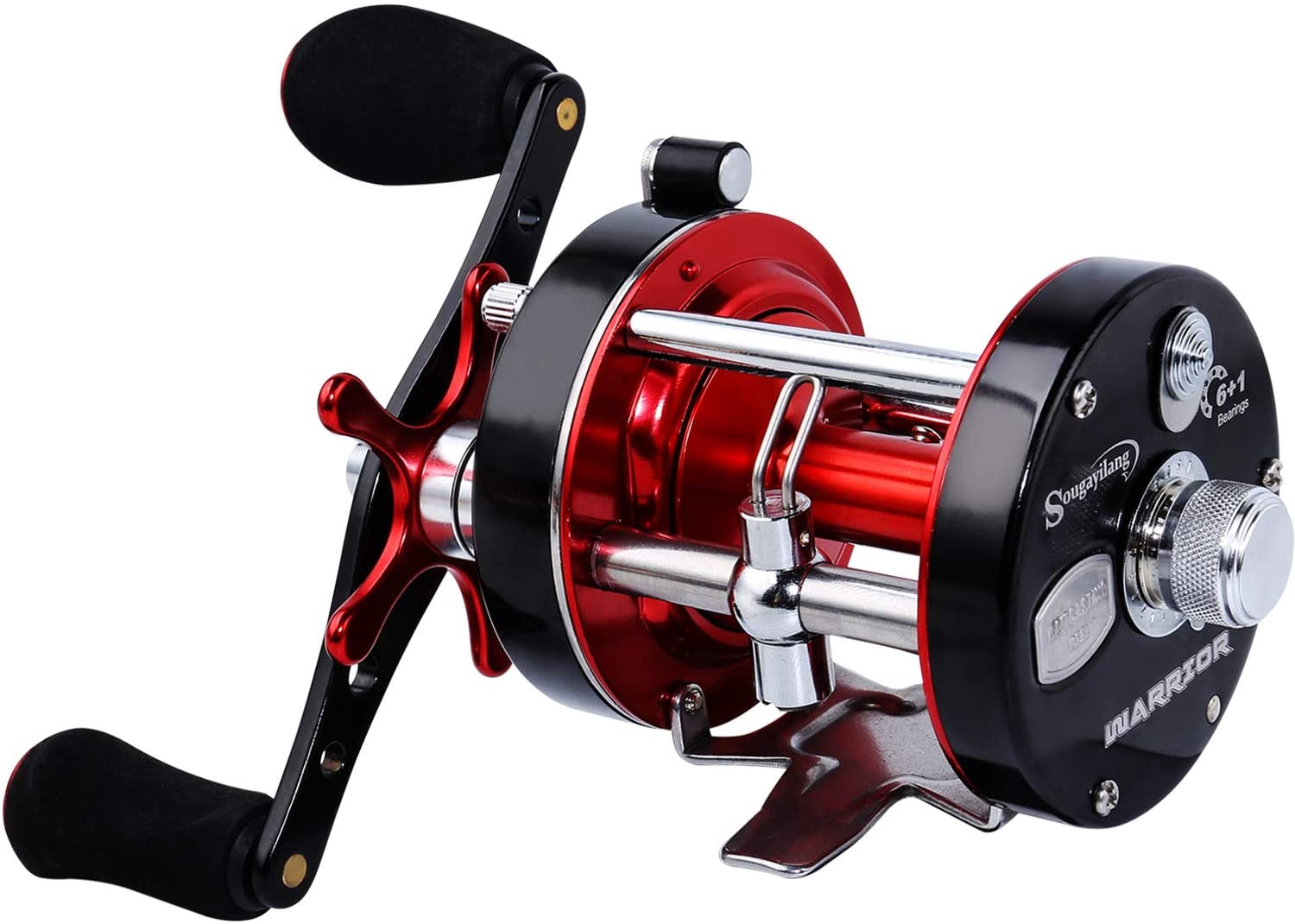 Sougayilang Round Baitcasting Reel Reinforced Metal Body EVA Left/Right Handle Conventional Fishing Reel - image 1 of 7