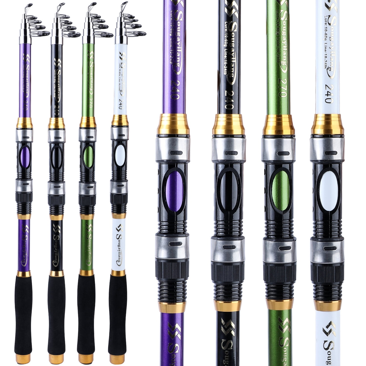 Sougayilang Spinning Telescopic Fishing Rods EVA Handle Ultralight Portable Feeder Rod Spinning