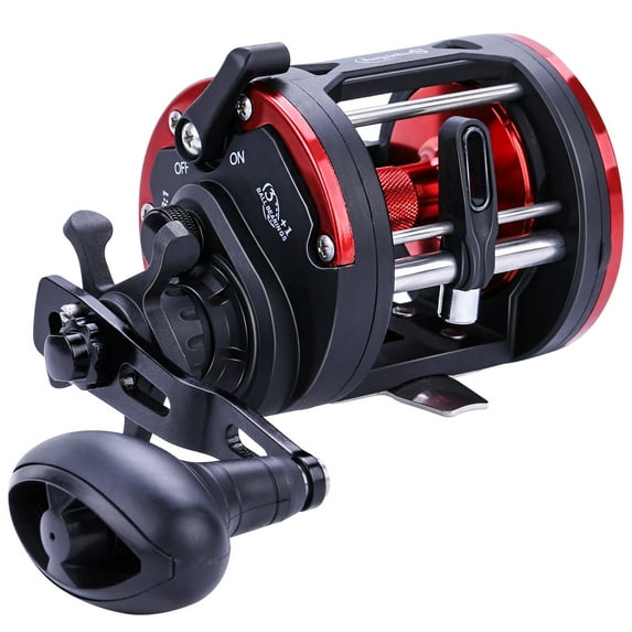 Sougayilang Trolling Reel Level Wind Conventional Reel Graphite Body Fishing Reel Large Line Capacity