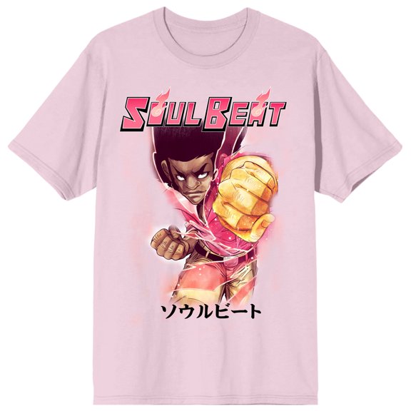 Soul Beat Punch Character Art Women's Pink Short Sleeve Tee - Small