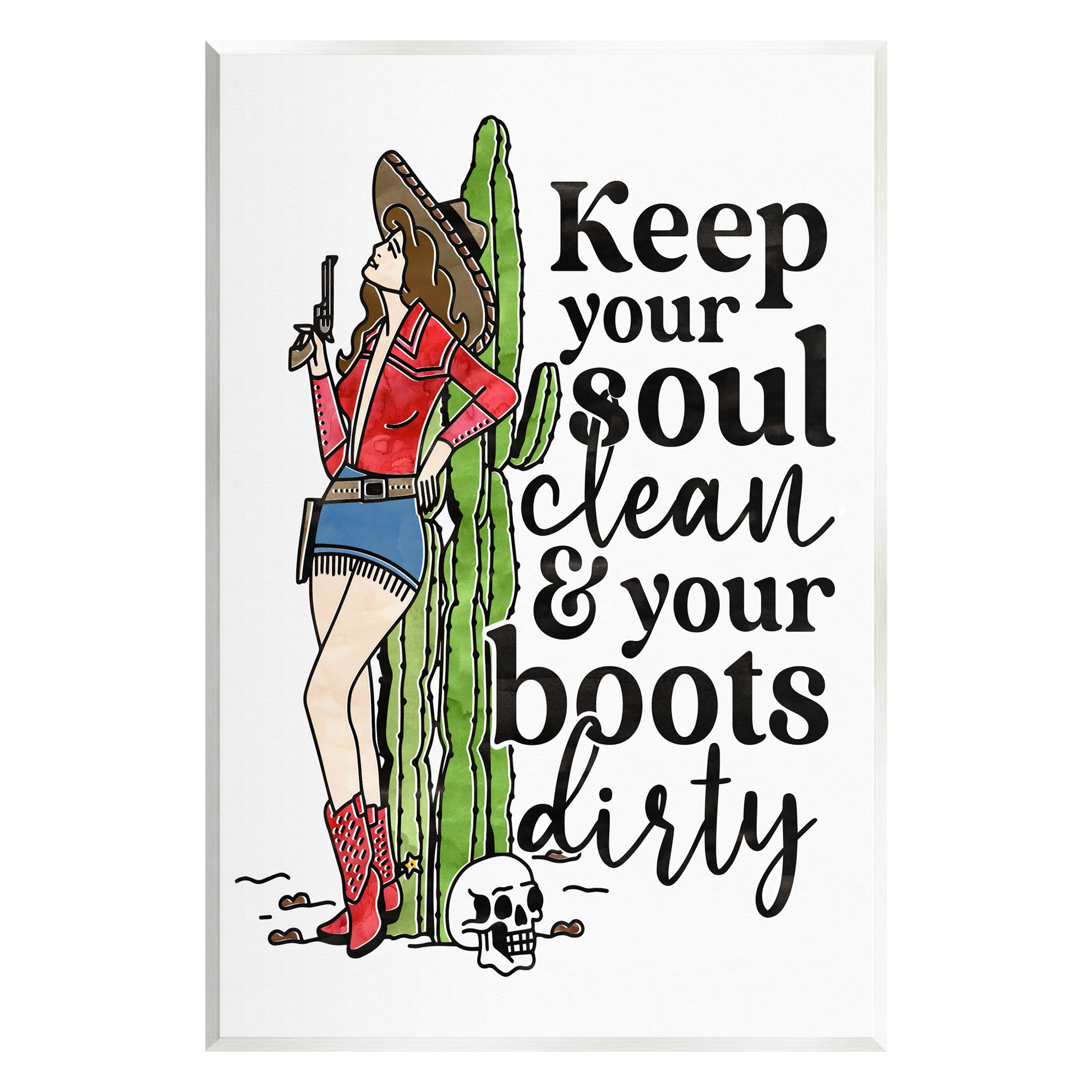 Soul Clean Boots Dirty Cowgirl Novelty Graphic Art Unframed Art Print Wall Art