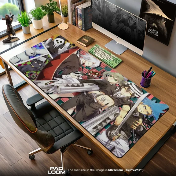 Soul Eater Main Cast Mouse Pad, Anime Gaming Desk Mat, Manga Artwork, Large Computer Desk Pad, Gamer Setup Accessory