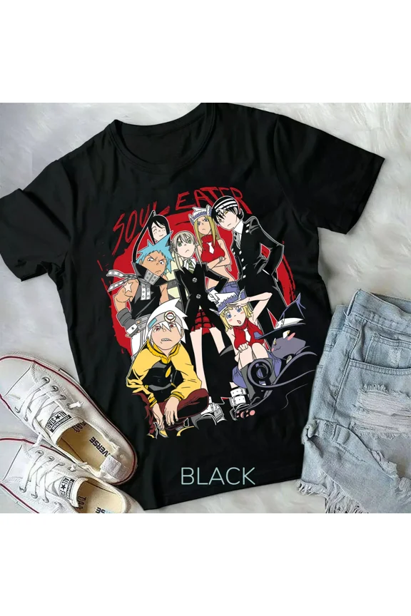 Soul Eater T-shirt,Anime,Death The Kid,Manga,Black Star Black Shirt | eBay