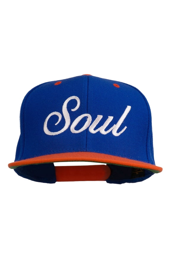 Soul Embroidered Snapback Cap - Royal Orange OSFM