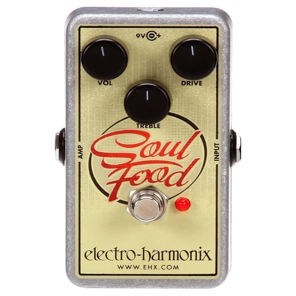 Soul Food Transparent Overdrive Pedal - Clear Overdrive Effect Pedal with True/Buffered Bypass, Boosted Headroom, Compact Design - For Guitar & Bass