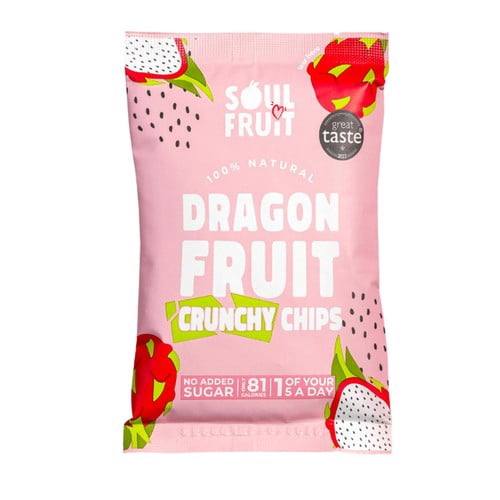 Soul Fruit Freeze Dried Dragon Fruit Crisps 20g, British Import (Pack of 2)
