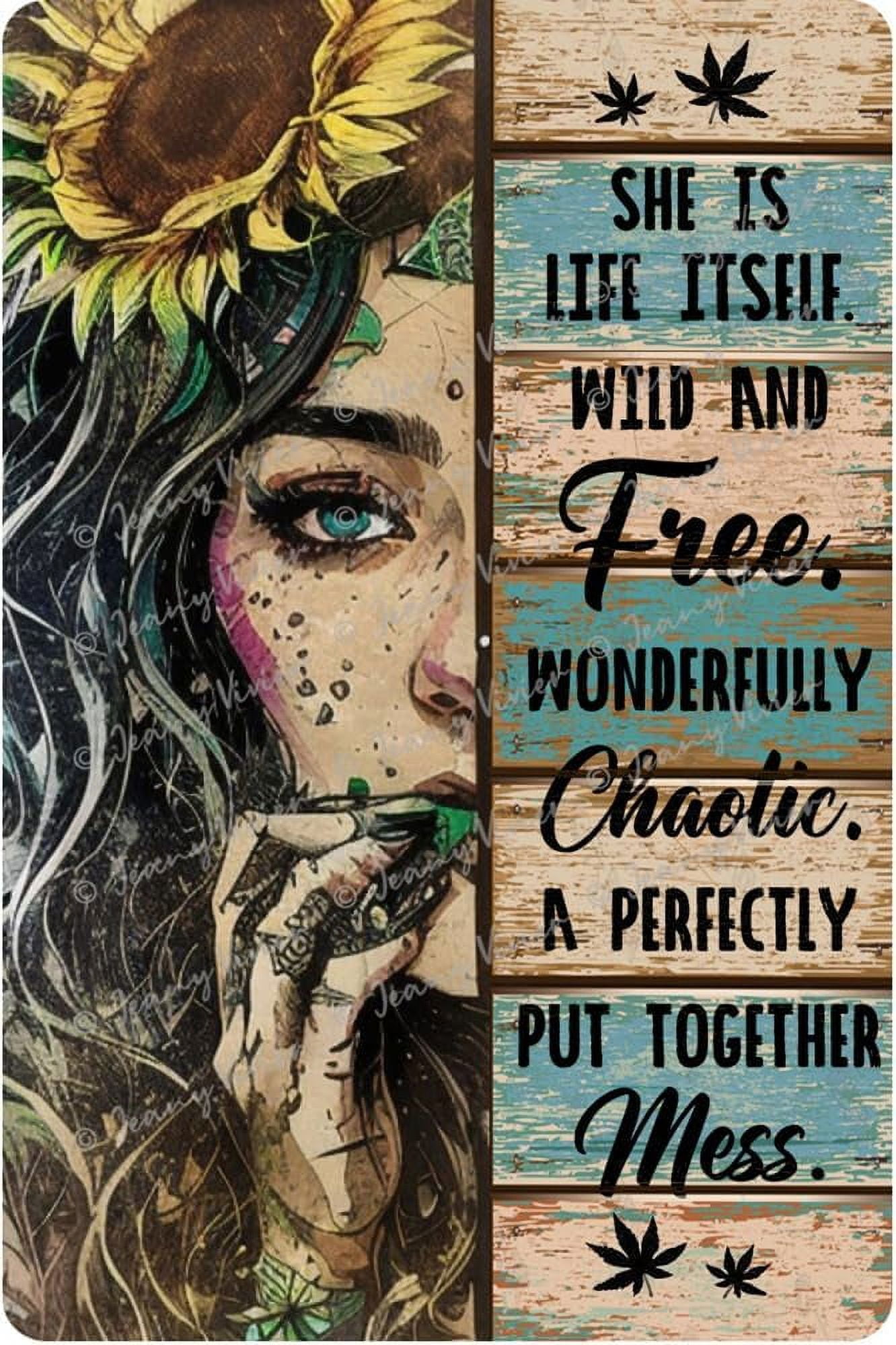 She Had The Soul of A Gypsy Heart of Hippie Vintage Tin Sign, Flower Girl  Tin Signs, Bathroom Wall Décor, Gallery Decor Print,Inspirational ..., image size:1332x2000