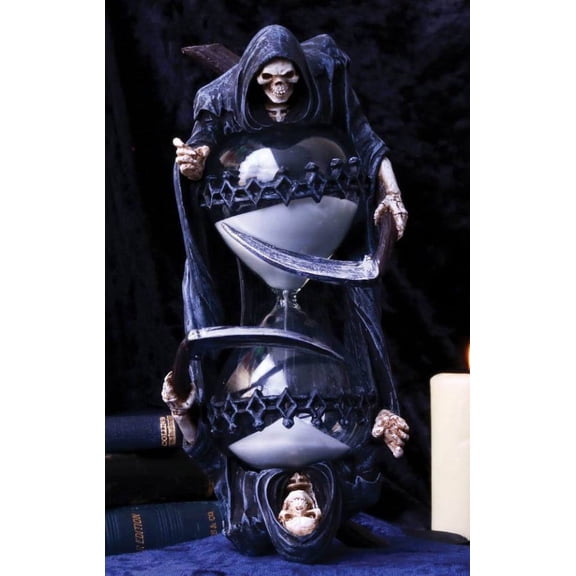 Soul Harvester Time Waits For No Man Gothic Grim Reaper With Scythe Sand Timer