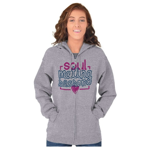Soul Mating Season Funny Valentines Zip Hoodie Sweatshirt Women Brisco Brands L