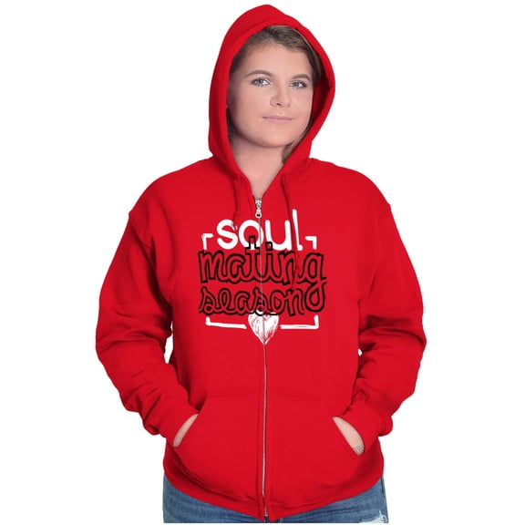 Soul Mating Season Funny Valentines Zip Hoodie Sweatshirt Women Brisco Brands L