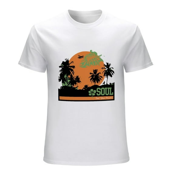 Soul Men’s Graphic T-shirt Vintage Short Sleeve Sport Tee White XL