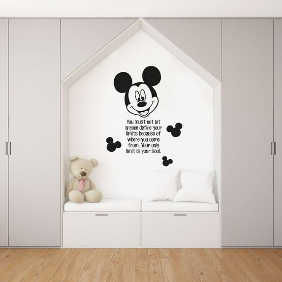 Your Soul Mickey Mouse Quote Disney Cartoon Quotes Wall Sticker Art Decal for Girls Boys Room Bedroom Nursery Kindergarten House Fun Home Decor Stickers Wall Art Vinyl Decoration Size (10x8 inch)