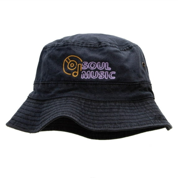Soul Music Embroidered Bucket Hat - Black OSFM