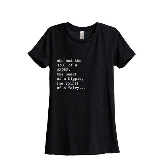 Soul Of A Gypsy Women's Fashion Relaxed T-Shirt Tee Heather Black Medium