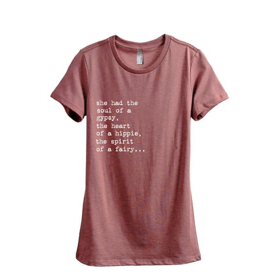 Soul Of A Gypsy Women's Fashion Relaxed T-Shirt Tee Heather Rouge Large