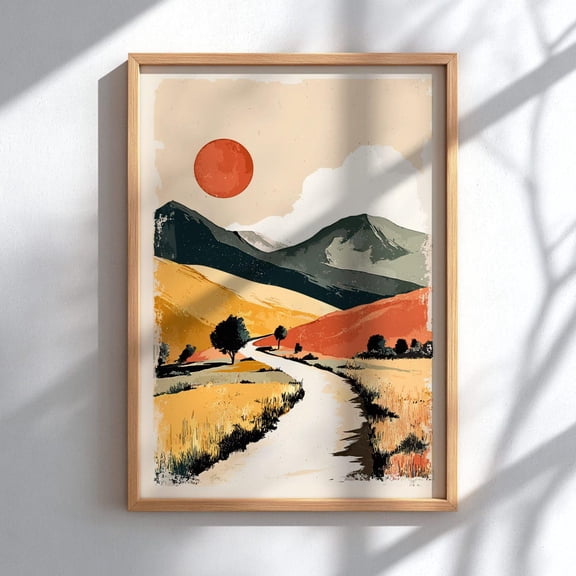 Soul Path Spiritual Wall Art Boho Journey Landscape Poster Neutral Decor