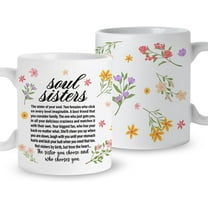Soul Sister Coffee Mug Gift, Not Sisters by Birth But from The Heart, Christmas Birthday Graduation Gift for Sister, Friendship Thank You Mug Gift for Women Best Friends Bestie BBF, Ceramic 11oz
