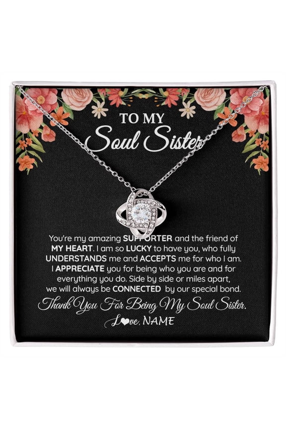Soul Sister Friendship Necklace, White Love Knot Necklace
