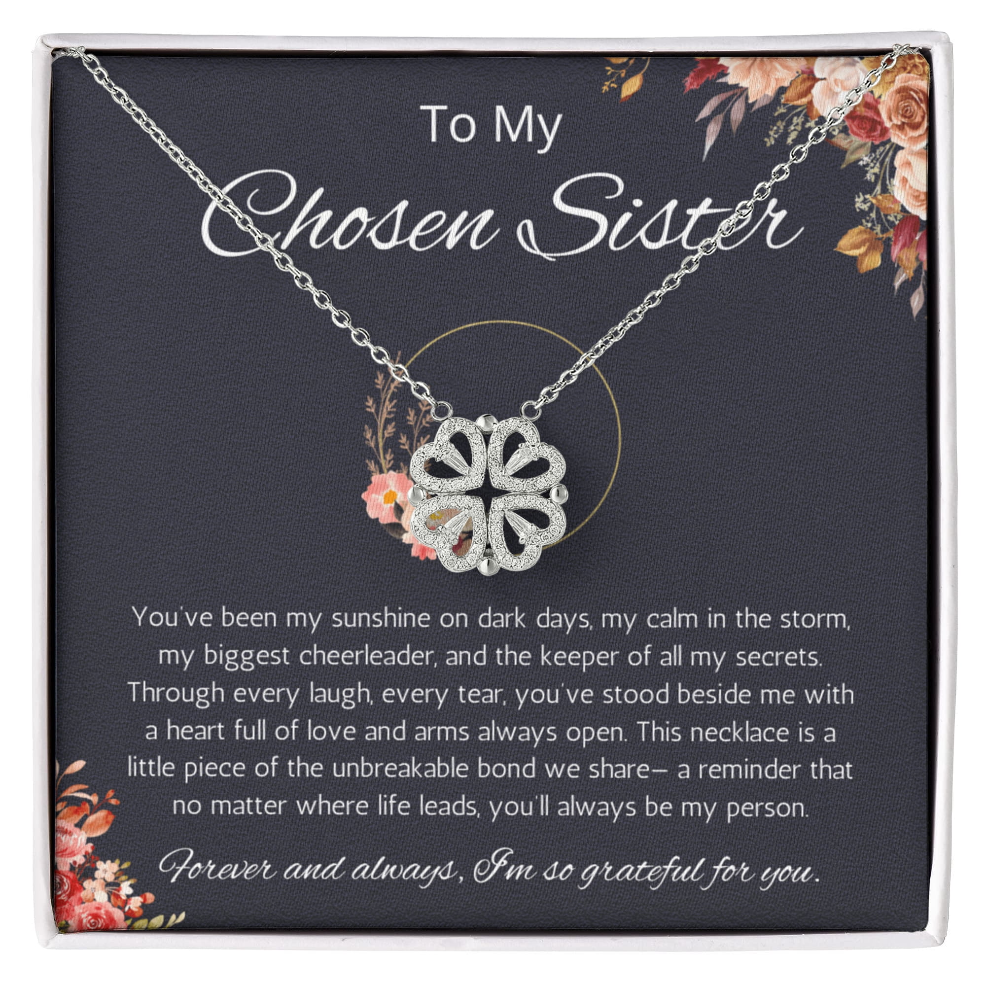 Soul Sister Necklace, Unbiological Sister Gift, Sister by Choice Necklace, Best Friend Gift, BFF gift Necklace, To My Non Biological Sister Magnetic Hearts Necklace