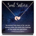 thumbnail image 1 of Soul Sisters Necklace, Best Friends Jewelry Gifts, Soul Sisters Matching Moon Heart Necklace, Unique Friendship Jewelry Gifts Best Friends Forever, BFF, Besties, Women, Teens (Rose Gold), 1 of 5