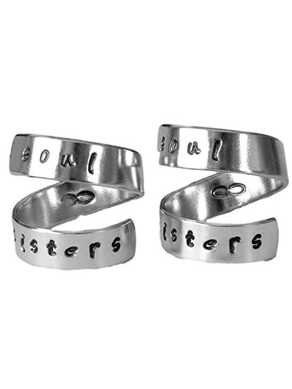 Soul Sisters Ring Set Sisters Best Friends Infinity Match Rings, Personalized...