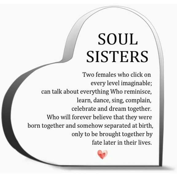 Soul Sisters Two Females Who Click On Every Level Imaginable Inspirational Gifts For Friends, Gifts For Family Coworker Home Decorative Signs