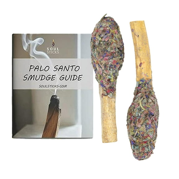 Soul Sticks 2 Pack 7 Chakras Palo Santo Pops with Herbs, Resin and Palo Santo Powder