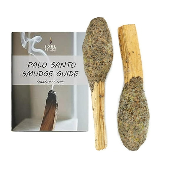 Soul Sticks 2 Pack Rosemary Palo Santo Pops with Herbs, Resin and Palo Santo Powder