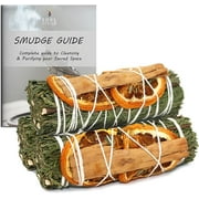 Soul Sticks 3 Pack Cedar Orange Cinnamon Sage Smudge Sticks for Money Cleansing House, Abundance, Money, Negative Energy Cleanse, and Smudging with Starter Guide
