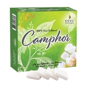 Natural Camphor Alcanfor Tablets   300g 16 Blocks / 64 Refined Tablets | Odor Eliminator, Aromatherapy & Puja Rituals | Plant-Based, Chemical-Free | Soul Sticks