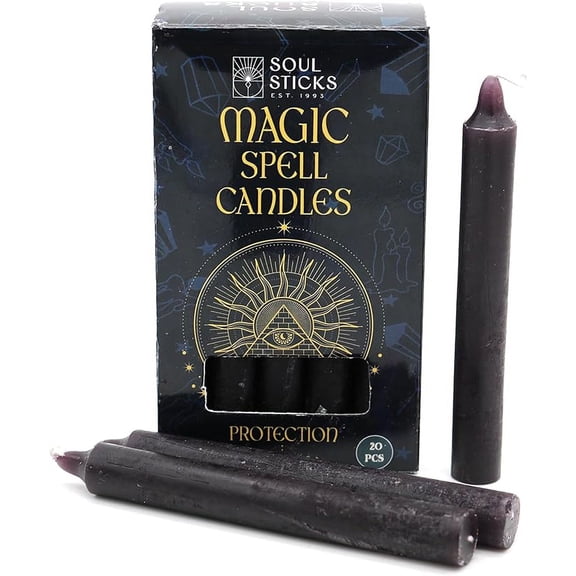 Soul Sticks Protection 4" Magic Spell Chime Taper Premium Candles 20 pcs for Rituals, Ceremonies, Meditation, Altar and Spells