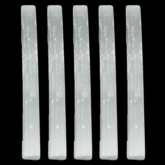 Soul Sticks 5 Pack 8 inch Selenite Crystal Wands Pack Selenite Sticks for Healing, Reiki, & Metaphysical Energy Drawing