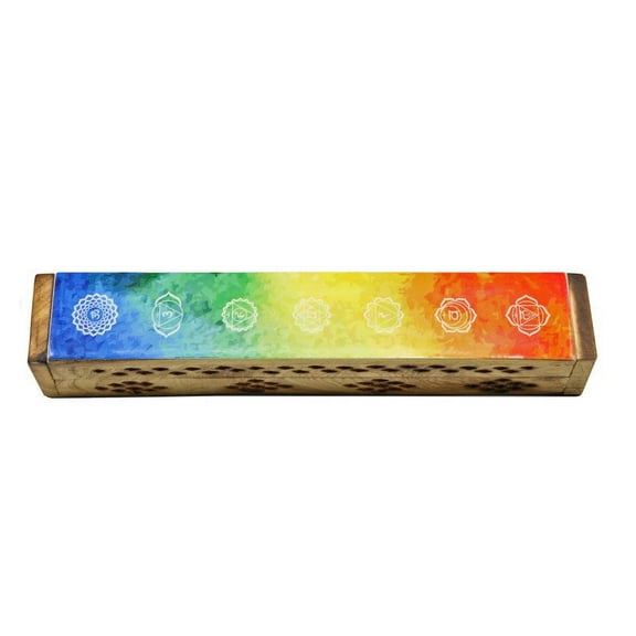Soul Sticks 7 Chakras Handmade Incense Wooden Coffin Box with Storage with Gift Incense Sticks