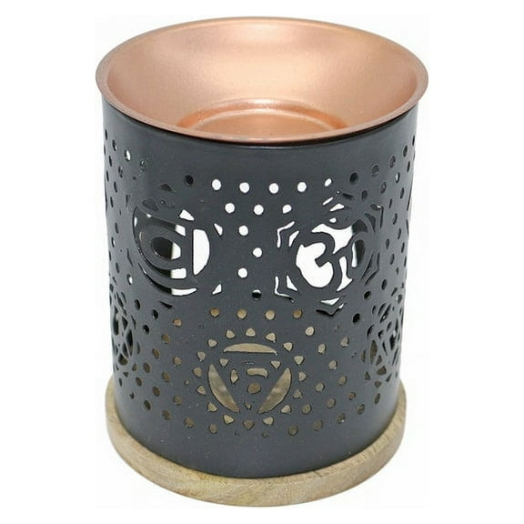Soul Sticks 7 Chakras Metal Oil Burner Fragrance and Aroma Lamp Essential Oil Burner Soapstone Aromatherapy Lamp Decorative Essential Oil Diffuser