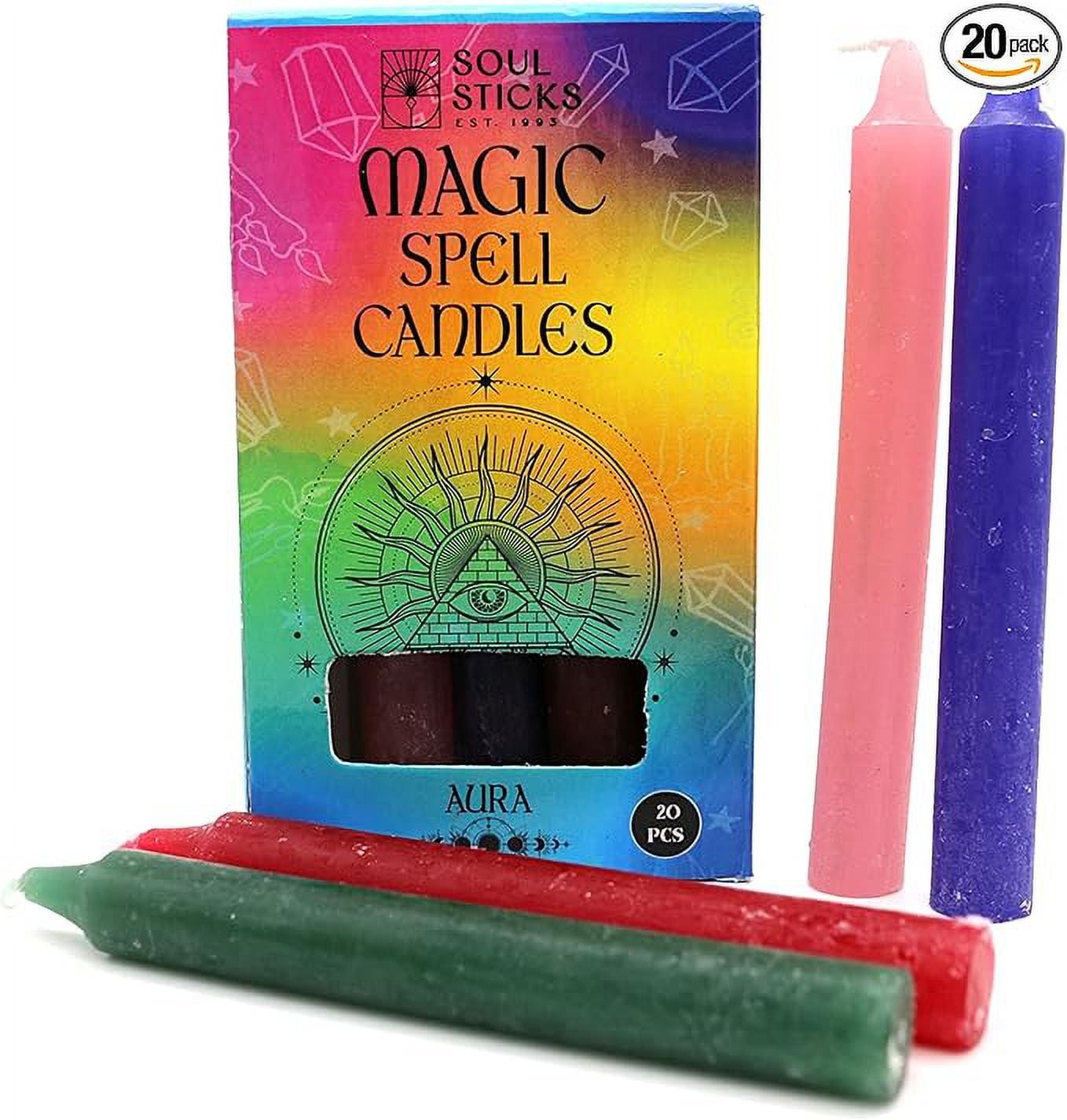 Soul Sticks Aura 4" Magic Spell Chime Taper Premium Candles 20 pcs for