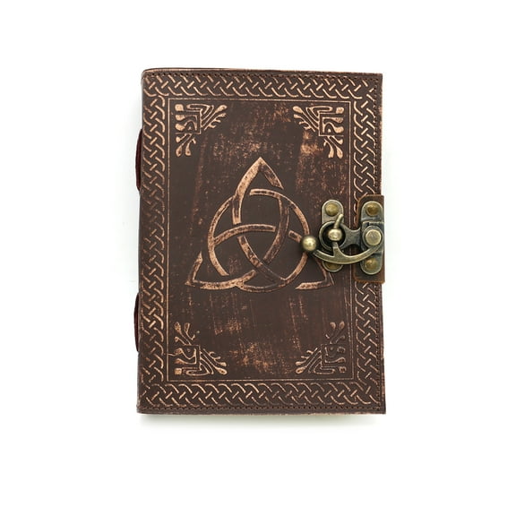 Soul Sticks Brown Triquetra Embossed Genuine Leather 200 Page Journal 5"x7"