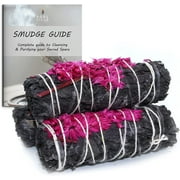 Soul Sticks Floral White Sage Smudge Sticks Bundles with Flowers and Smudging Guide, 3 Pack, Blossom